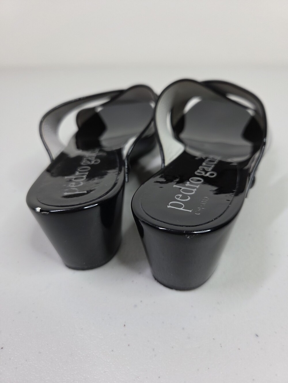 Pedro Garcia Black Patent Slide Sandals - Picture 13 of 16